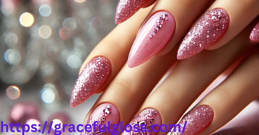 Pink Sparkly Nails for Special Occasions