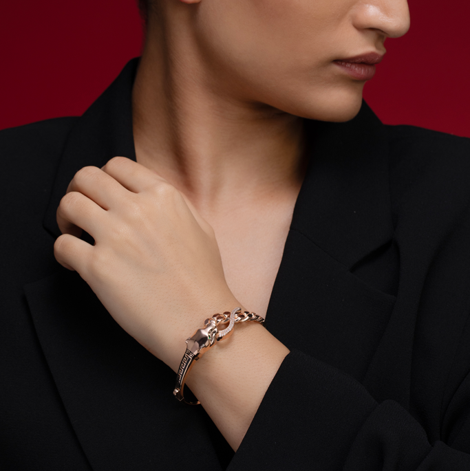 Rose gold Bracelet with panther Design | CKC Jewellery shop