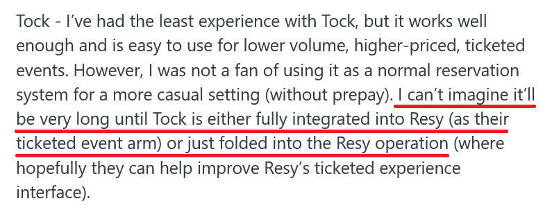 User feedback for Resy on Reddit
