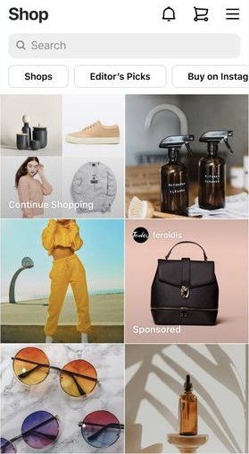 Instagram Shop ads appear as users browse through products—Source