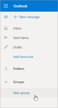 Creating a new group in Outlook Web application