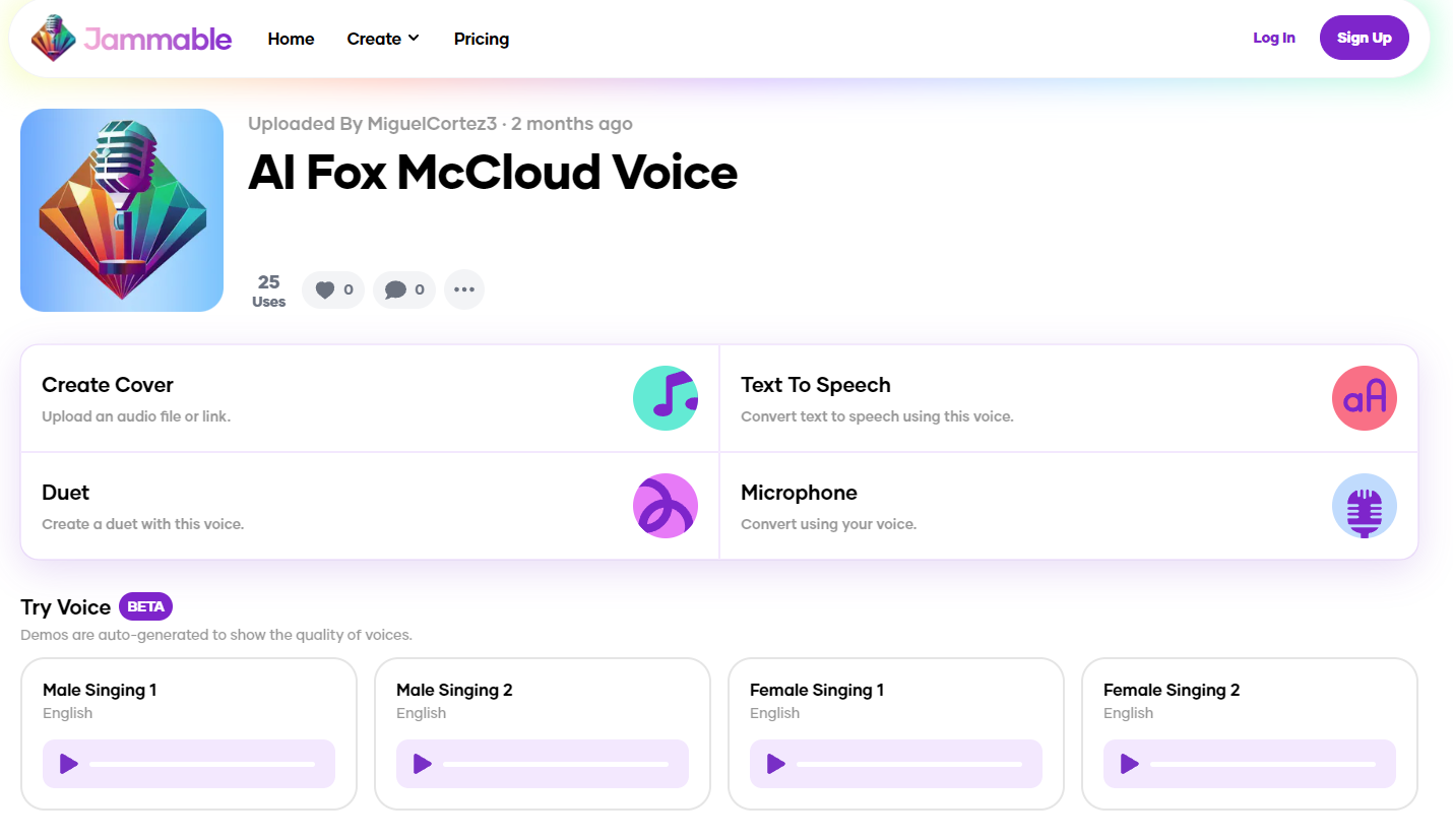 Jammable: Custom AI Fox McCloud Voice