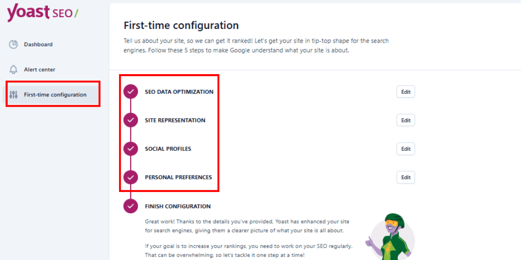 Yoast SEO Configuration Settings