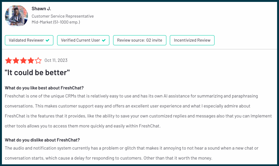 What Freshchat's customers are saying about their chatbot.