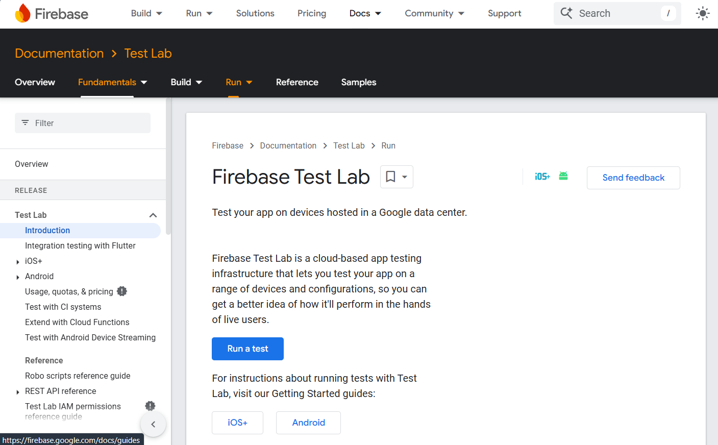 Firebase Test Lab