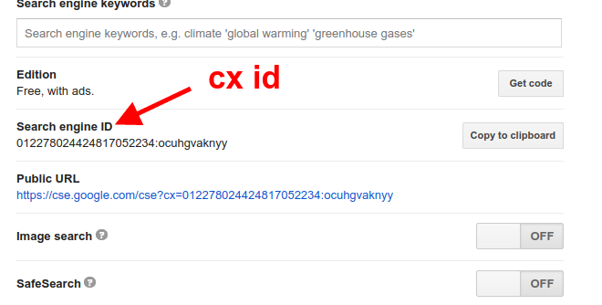 Obtenez votre identifiant de moteur de recherche Google personnalisé (CX id)
