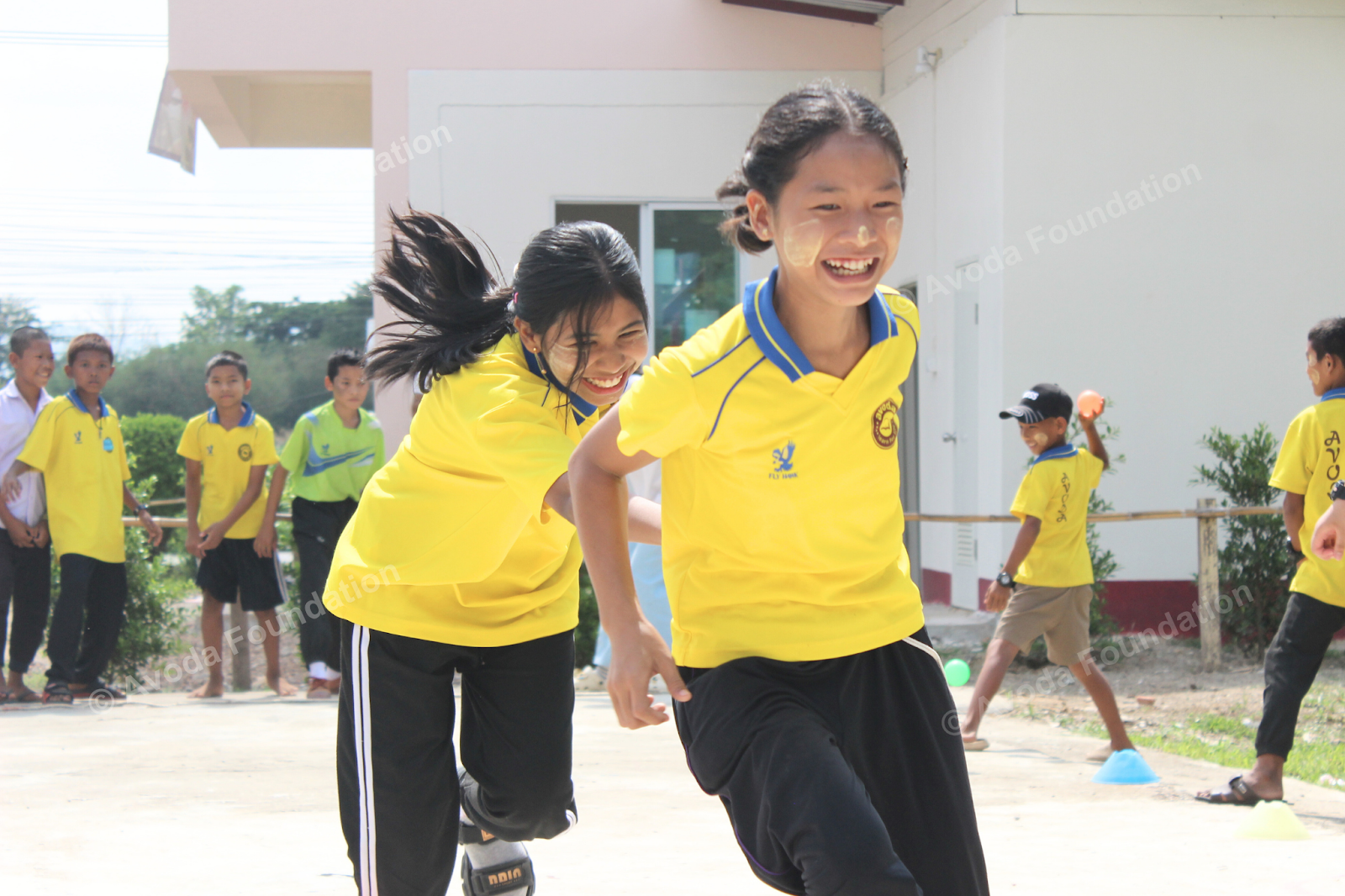 Displaced children participating in inspirational activity