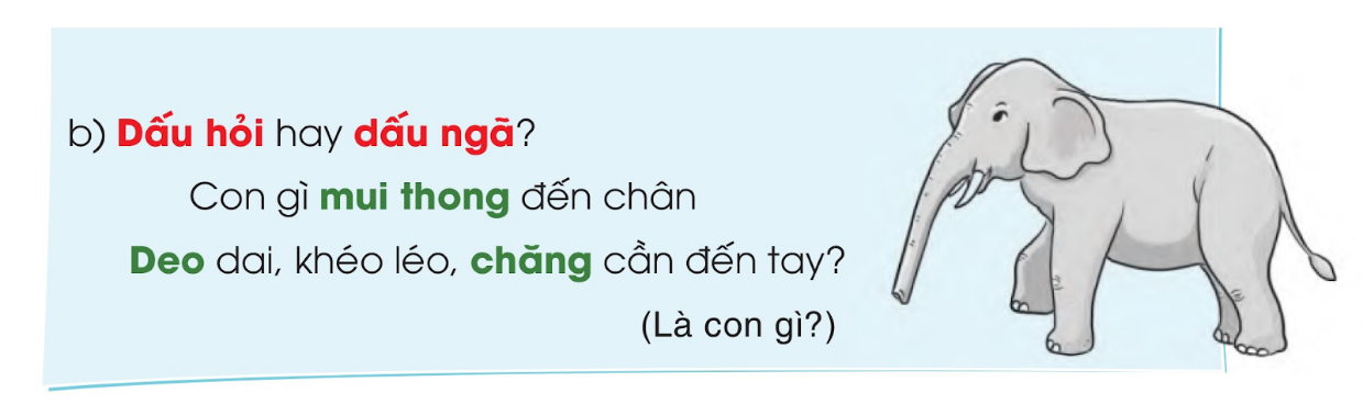 BÀI 19: BẠN TRONG NHÀChia sẻCâu 1: Hãy gọi tên các con vật dưới đây, nói điều em biết về các con vật đó:Giải nhanh: (1) Con hổ: sống trong rừng.(2) Con gấu: sống trong rừng.(3) Con sư tử: sống trong rừng.(4) Con bò: nuôi trong nhà.(5) Hươu cao cổ: sống trong rừng.(6) Con Gà: nuôi trong nhà.(7) Con lợn:nuôi trong nhà.(8) Chim bồ câu:nuôi trong nhà.(9) Con vịt:nuôi trong nhà.(10) Con chó:nuôi trong nhà.Câu 2: Xếp tên các con vật trên thành 2 nhóm:a. Những con vật được nuôi trong nhà (vật nuôi)b. Những con vật không được nuôi trong nhà (động vật hoang dã).Giải nhanh:Vật nuôi: chó, vịt, chim bồ câu, lợn, gà, bòĐộng vật hoang dã: hươu cao cổ, sư tử, gấu, hổ.BÀI ĐỌC 1: ĐÀN GÀ MỚI NỞ Đọc hiểu Câu 1: Tìm những khổ thơ tả:a. Một chú gà conb. Đàn gà con và gà mẹTrả lời:- Những khổ thơ miêu tả:a. Một chú gà con: Lông vàng mát dịuMắt đen sáng ngờiƠi chú gà ơi!Ta yêu chú lắm!”b. Miêu tả một đàn gà:“Bây giờ thong thảMẹ đi lên đầuĐàn con bé tíLíu ríu chạy sau.”Miêu tả gà mẹ:“Con mẹ đẹp saoNhững hòn tơ nhỏChạy như lăn trònTrên sân, trên cỏ.”Câu 2: Gà mẹ làm gì để che chở gà con?Trả lời:Gà mẹ dang đôi cánh để đàn con chạy vào trong để bảo vệ đàn con trước dọn diều hâu và bọn quạ.Câu 3: Hãy tìm những hình ảnh đẹp và đáng yêu của đàn gà con?Trả lời:Những hình ảnh đẹp của đàn gà con: lông vàng mát dịu, mắt đen sáng ngời, líu ríu chạy sau.Luyện tậpCâu 1: Tìm các từ chỉ đặc điểm trong những câu sau:Lông/ vàng/ mát/dịuMắt/ đen/ sáng/ ngờiGiải nhanh:lông/ vàng; mắt/ đen.Câu 2: Các từ nói trên trả lời cho câu hỏi nào? Trong các câu trên chúng được dùng để tả những gì?Giải nhanh:Chú gà con có đặc điểm gì?màu lông và đôi mắt của chú gà con.Câu 3: Em cần đặt dấu phẩy vào những chỗ nào trong các câu sau?Gà lợn trâu bò... là những vật nuôi trong nhà.Giải nhanh:- Gà, lợn, trâu, bò,... là những vật nuôi trong gia đình.Bài viết 1Câu 1: Nghe – viết: Mèo conGiải nhanh:Nghe – viết Câu 2: Tìm chữ hoặc dấu thanh cho phù hợpGiải nhanh:a. là nào         lạilimlùngb. mũi thõng Dẻo dai           chẳng Câu 3: Chọn tiếng trong ngoặc đơn cho phù hợp với ô trống:a. (nặng, lặng): …lẽ,     ….nề(lo, no): …lắng,         …đủb. (vẻ, vẻ): …tranh,      …mặt(mở, mỡ):  cửa….,        ….gàGiải nhanh:a. lặng lẽ, nặng nềLo lắng, no đủb. Vẽ tranh, vẻ mặtcủa mở, mỡ gà.Câu 4: Tập viết: a. Chữ viết hoa: Pb. Viết ứng dụng: Phố phường tấp nập, đông vui.BÀI ĐỌC 2: BỒ CÂU TUNG CÁNHĐọc hiểuCâu 1: Chim bồ câu ấp trứng, nuôi con mới nở như thế nào?Trả lời:Chim bồ câu bố mẹ thay nhau ấp trứng. Khi chim non mới ra đời bố mẹ không mớm mồi mà mớm sữa chứa trong diều cho con.Câu 2: Vì sao người ta dùng bồ câu để đưa thư?Trả lời:Người ta dùng bồ câu đưa thư vì: bồ câu rất thông minh; có thể bay xa tới một nghìn tám trăm kilomet, dù bay xa tới đâu chúng vẫn nhớ đường về.Câu 3: Bồ câu đã giúp tướng Nguyễn Chích đánh giặc như thế nào?Trả lời:Trong cuộc khởi nghĩa chống quân Minh, chim bồ câu giúp tướng Nguyễn Chích đưa tin, góp phần đánh thắng nhiều trận chiến quan trọng.Luyện tậpCâu 1: Đặt câu hỏi cho bộ phận câu in đậm:a. Bồ câu rất thông minh.b. Bồ câu rất thông minh.Giải nhanh:a. Con gì rất thông minh?b. Bồ câu thế nào?Câu 2: Xem hình ở trang 3, hỏi đáp với các bạn về các loài vật nuôi theo mẫu sau:- Con gì bé xíu? Gà con mới nở bé xíu.- Gà con mới nở thế nào? Gà con mới nở bé xíu.Trả lời:- Con hươu cao cổ:Con gì có cổ rất cao? Con hươu cao cổ có cổ rất cao.Con hươu cao cổ có cổ thế nào? Con hươu cao cổ có cổ rất cao.- Con voi:Con gì có cái vòi rất dài? Con voi có cái vòi rất dài.Con voi có cái vòi thế nào? Con voi có cái vòi rất dài.Trao đổi 