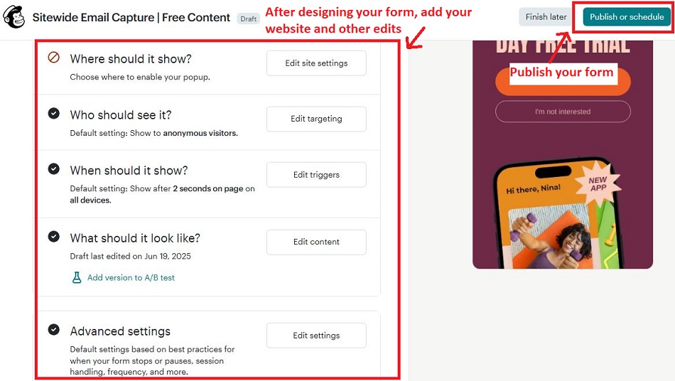 How to link your Mailchimp signup form to your website
