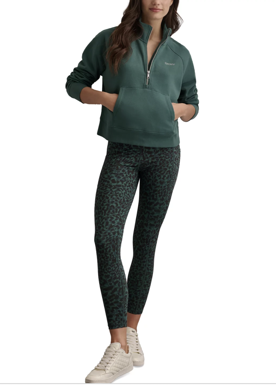 DKNY Half-Zip Sweatshirt & Printed Leggings