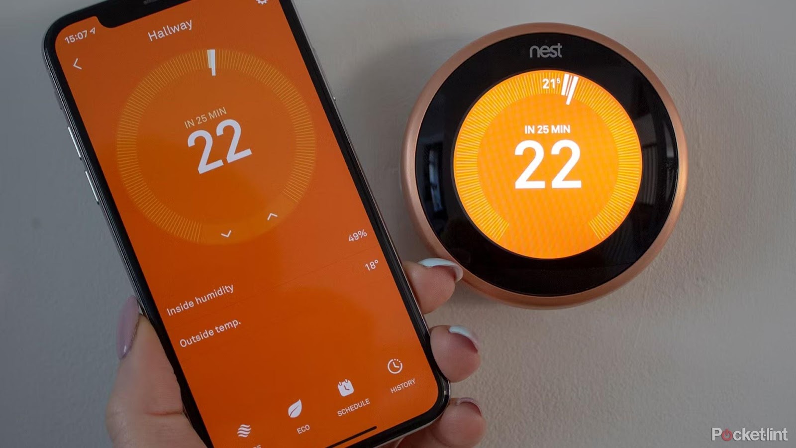 Nest app and thermostat