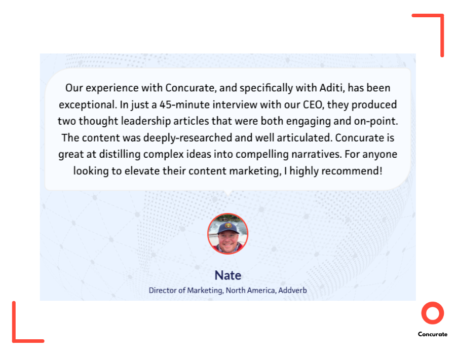 A quote by Nate Aswage related to how to choose a content marketing agency