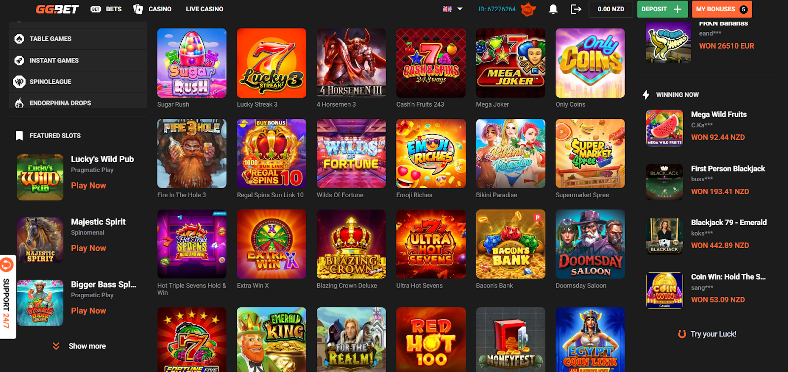 ggbet casino games