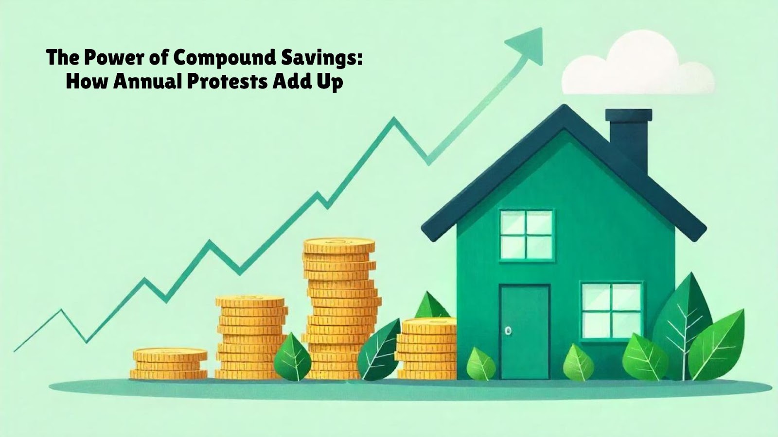 How to Lower Your Property Taxes in Texas: Protests, Exemptions, and Strategic Tips 2 Visualization of compound savings from annual property tax protests