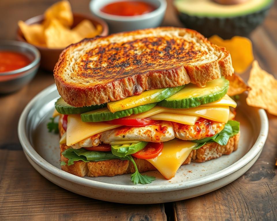 chipotle chicken avocado melt