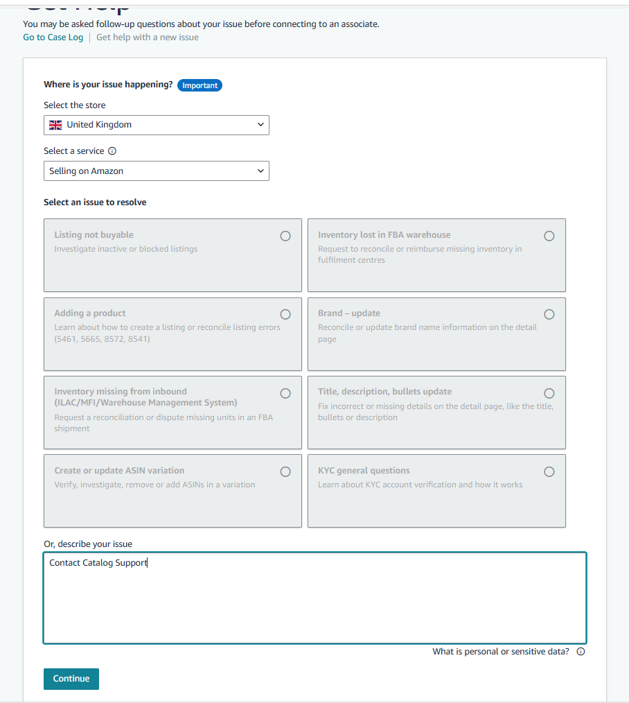 Seller central contact amazon seller support page