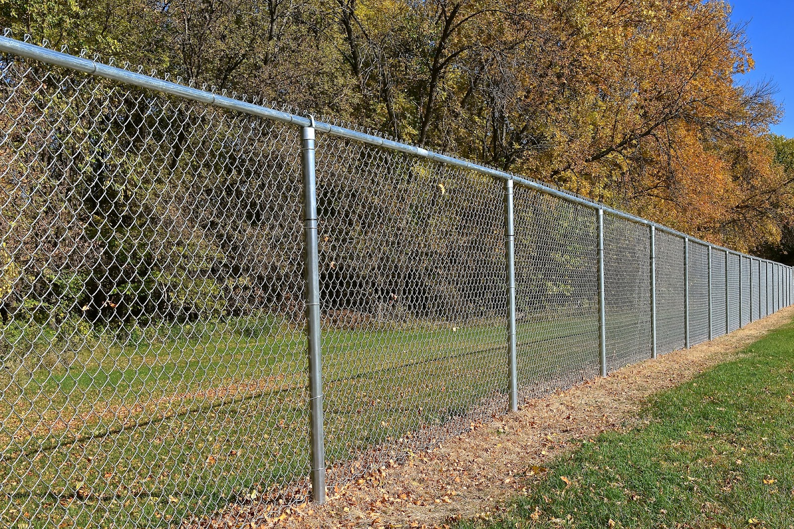 newly constructed chain link fence