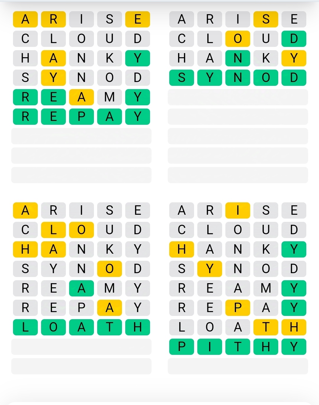 Quordle - Hints and Answers
