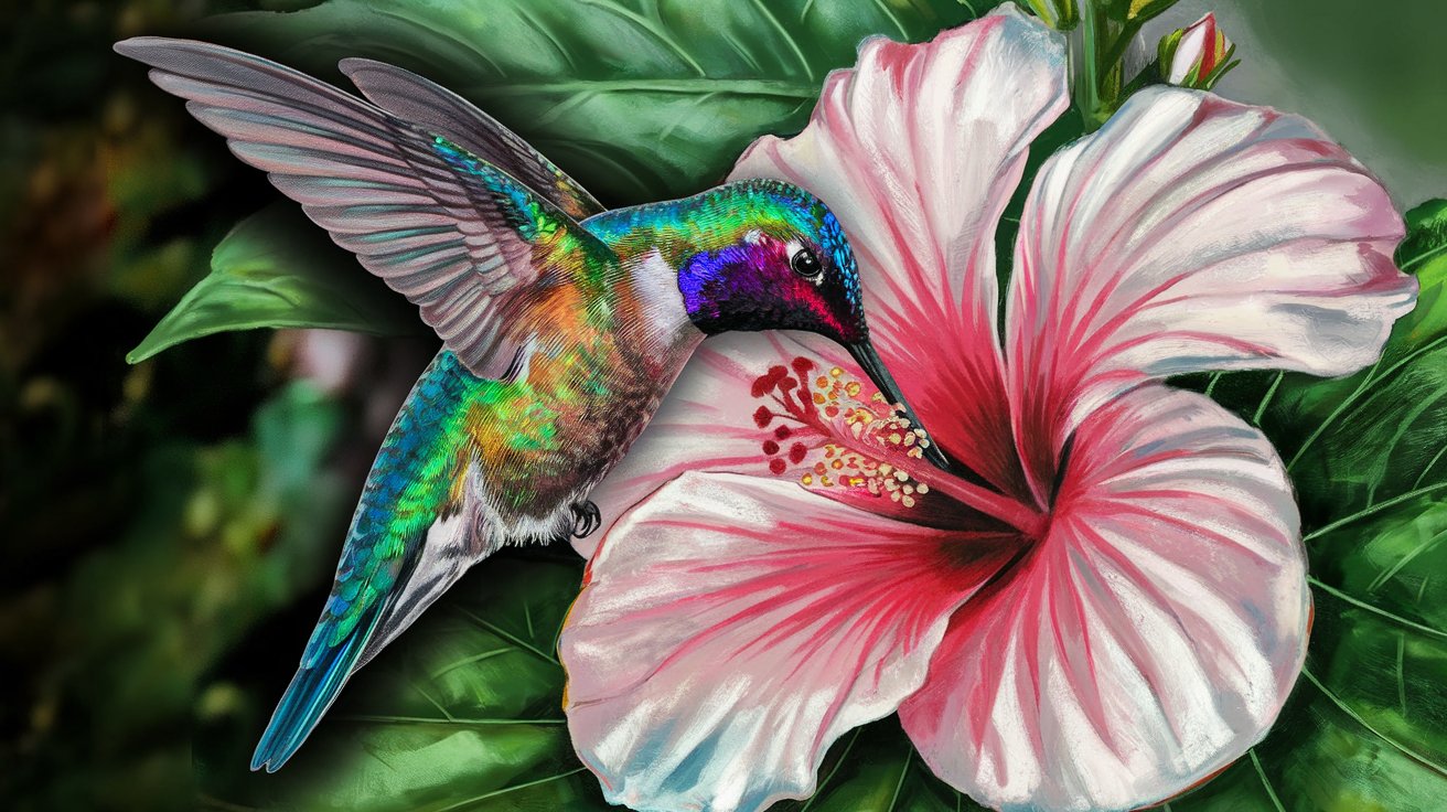 Hummingbird and Hibiscus Tattoo