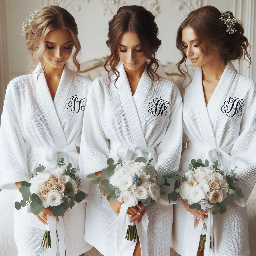 Bridesmaids in customized robes