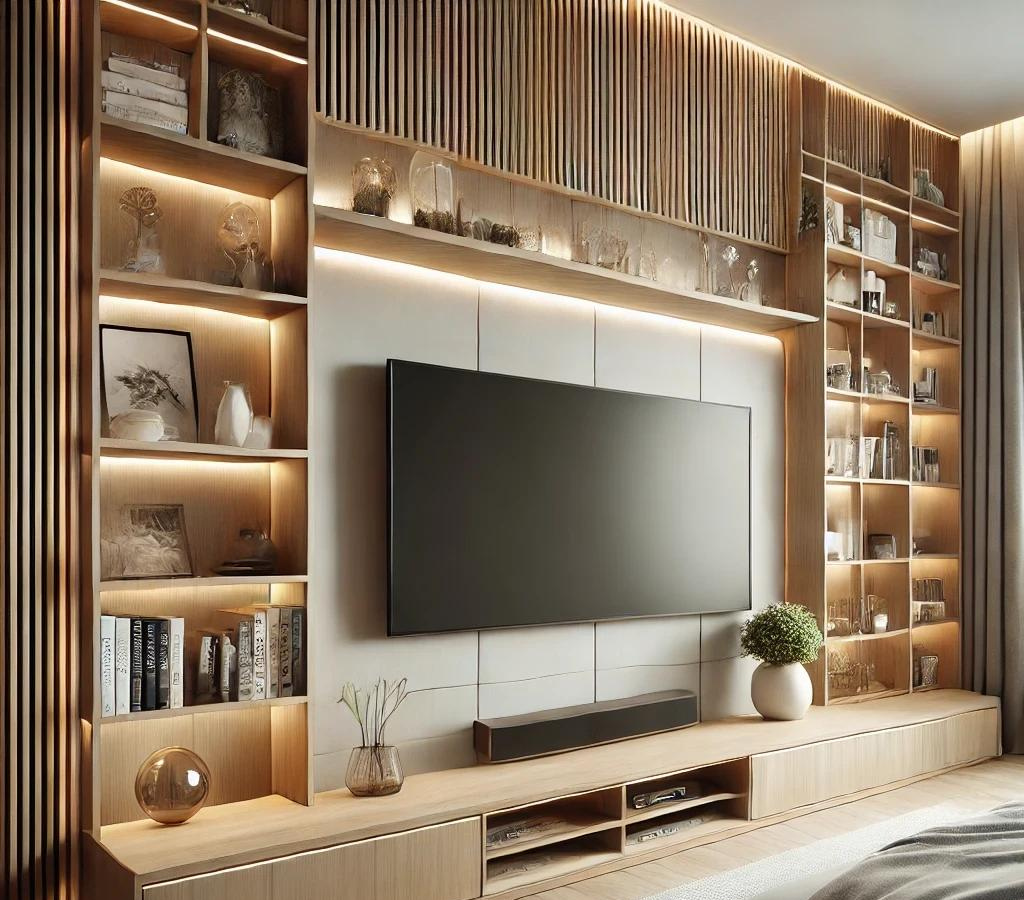 TV Panel Designs with Ample Storage