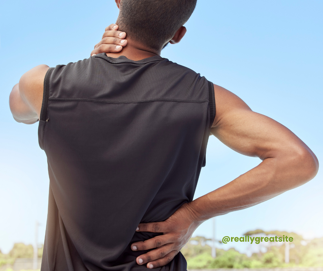 Man suffering from neck and back pain