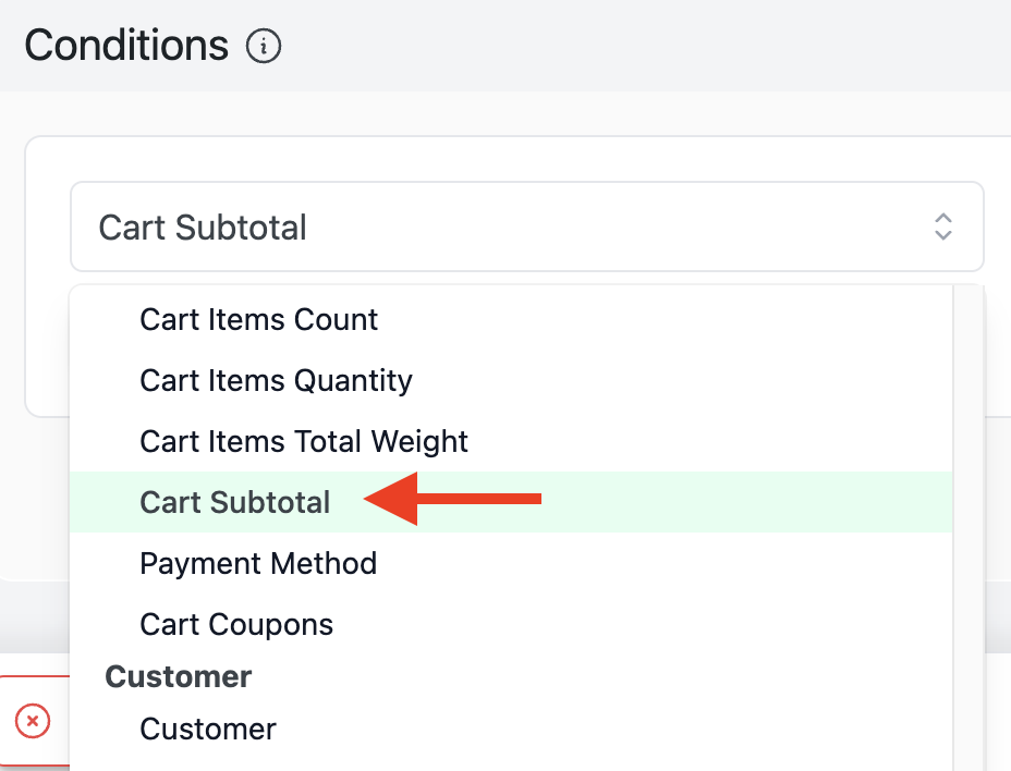 Cart Subtotal Filter