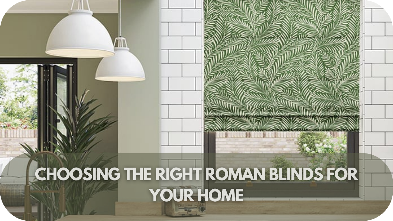 Selecting Roman blinds.