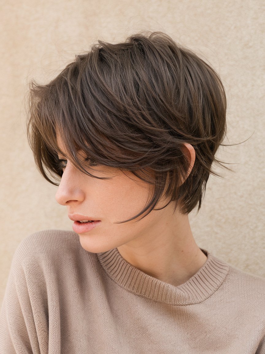 19. A Line Tapered Textured Pixie