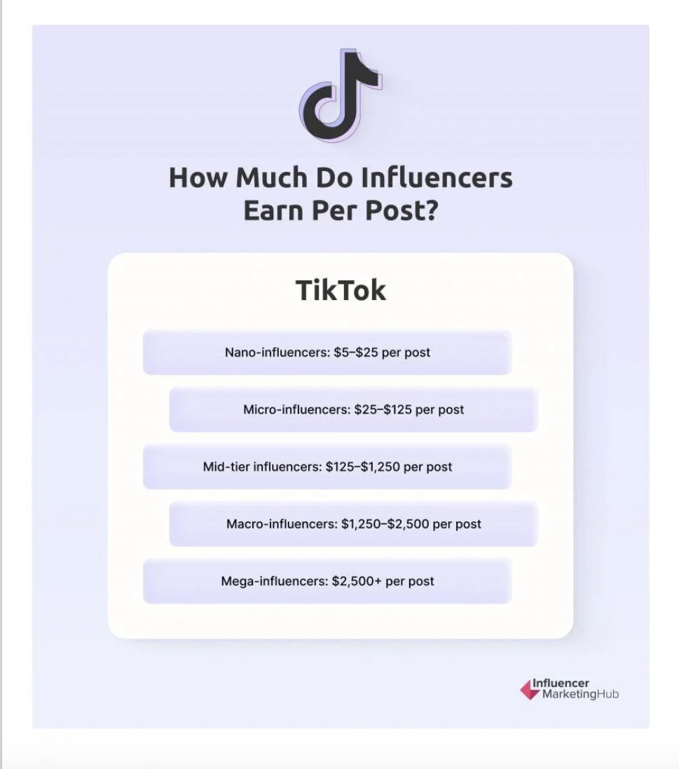 How much do influencers earn in TikTok? 