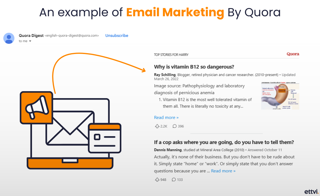 email marketing example by quora