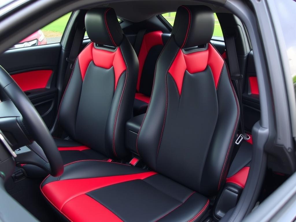 Two-tone custom car seat covers with contrasting colors