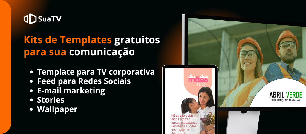 Kit de materiais para comunicacão com colaboradores 
comunicação interna