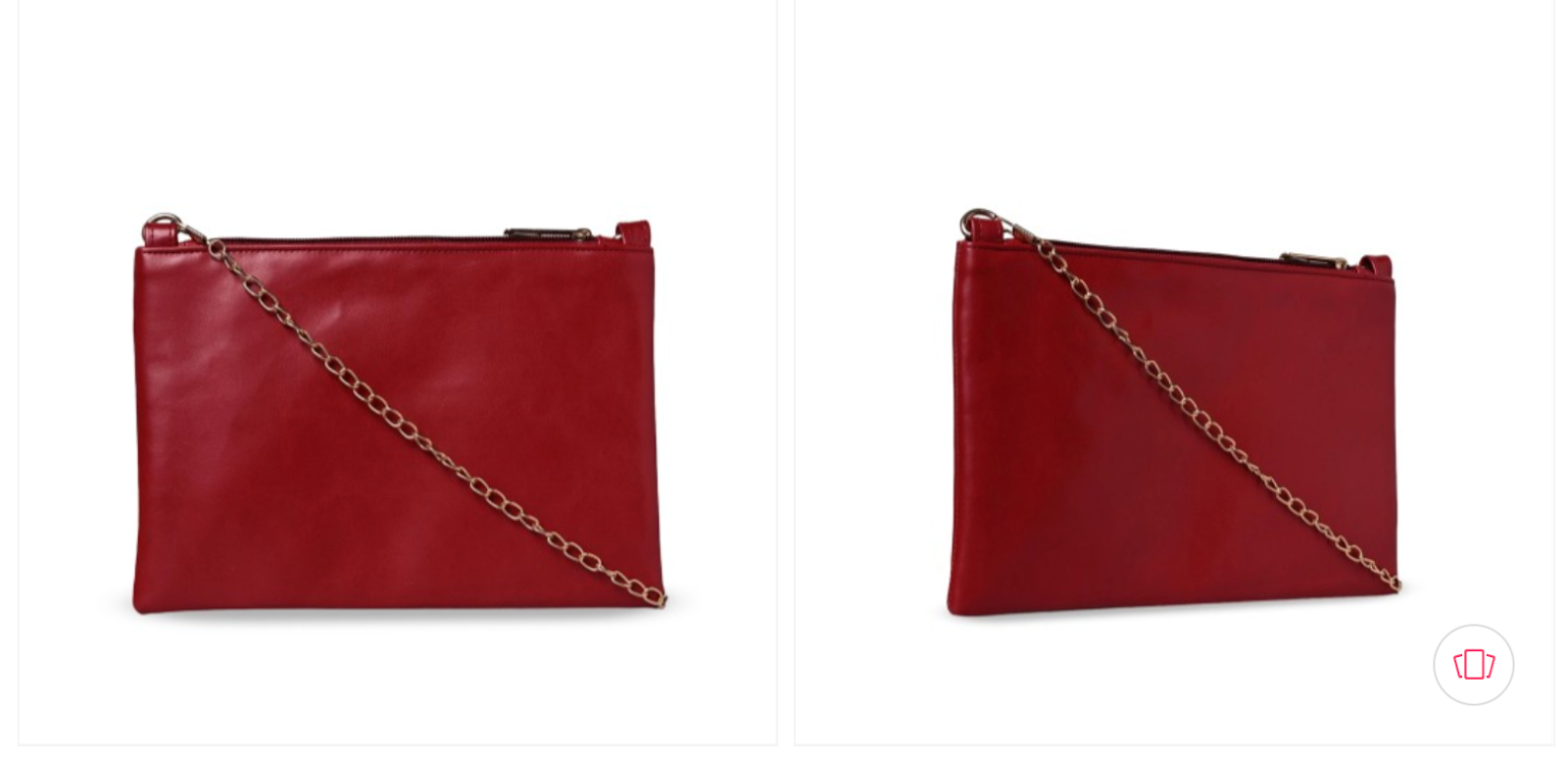 Red leather crossbody bag with gold hardware