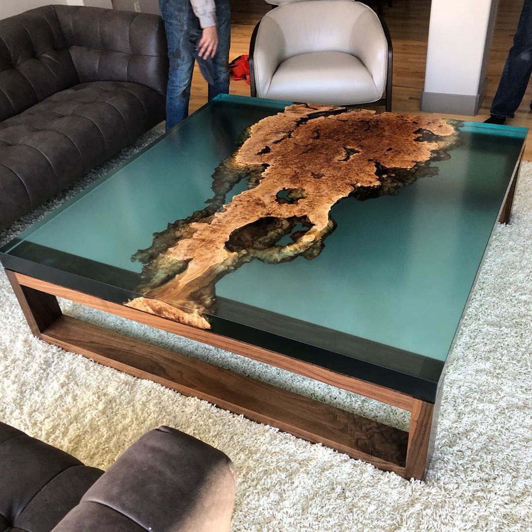 burl wood coffee table