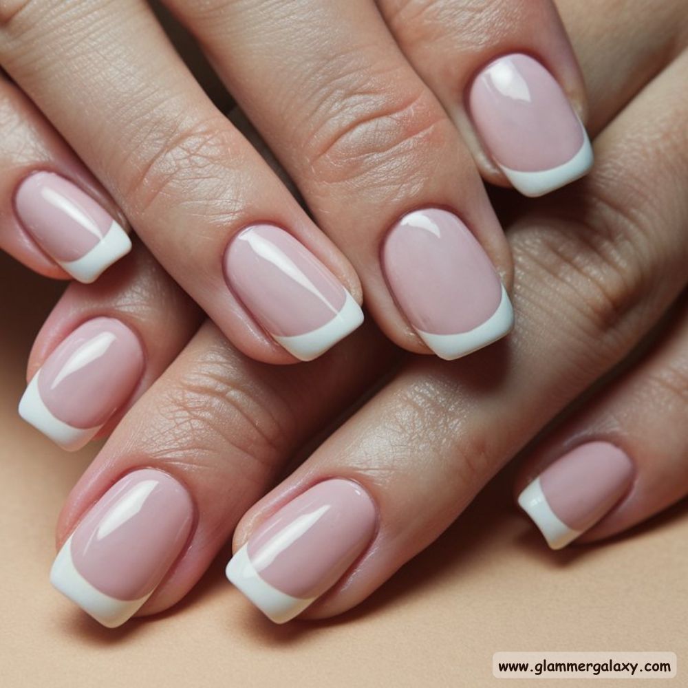 Old Money Inspired Nails having Classic French Tips
