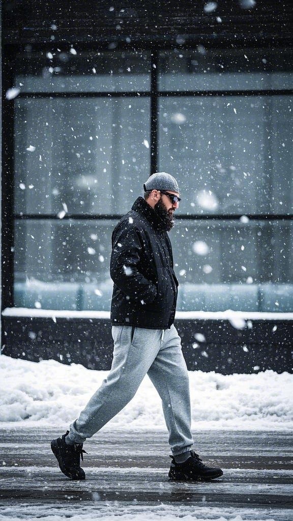 Chill Street Style: Sweatpants in the Winter Wonderland