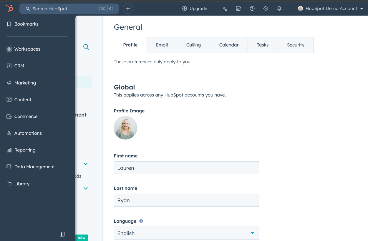 How to manage a user profile in HubSpot