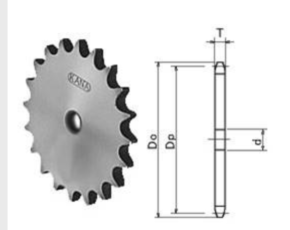 Minh họa kích thước nhông xích, đĩa xích