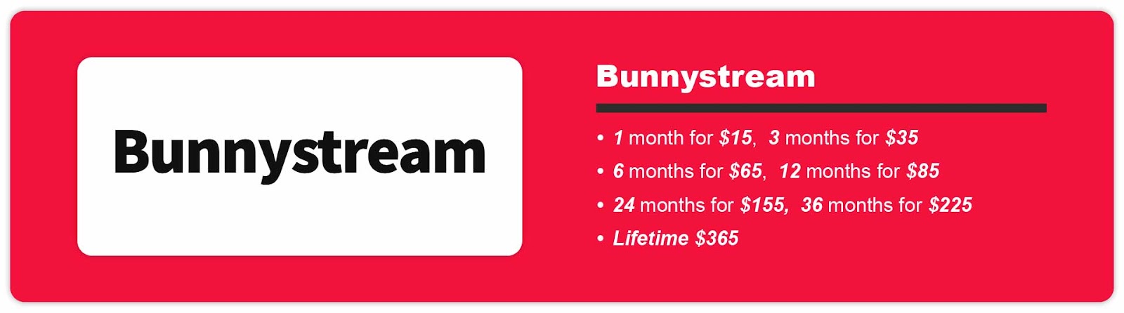 Bunnystream pricing