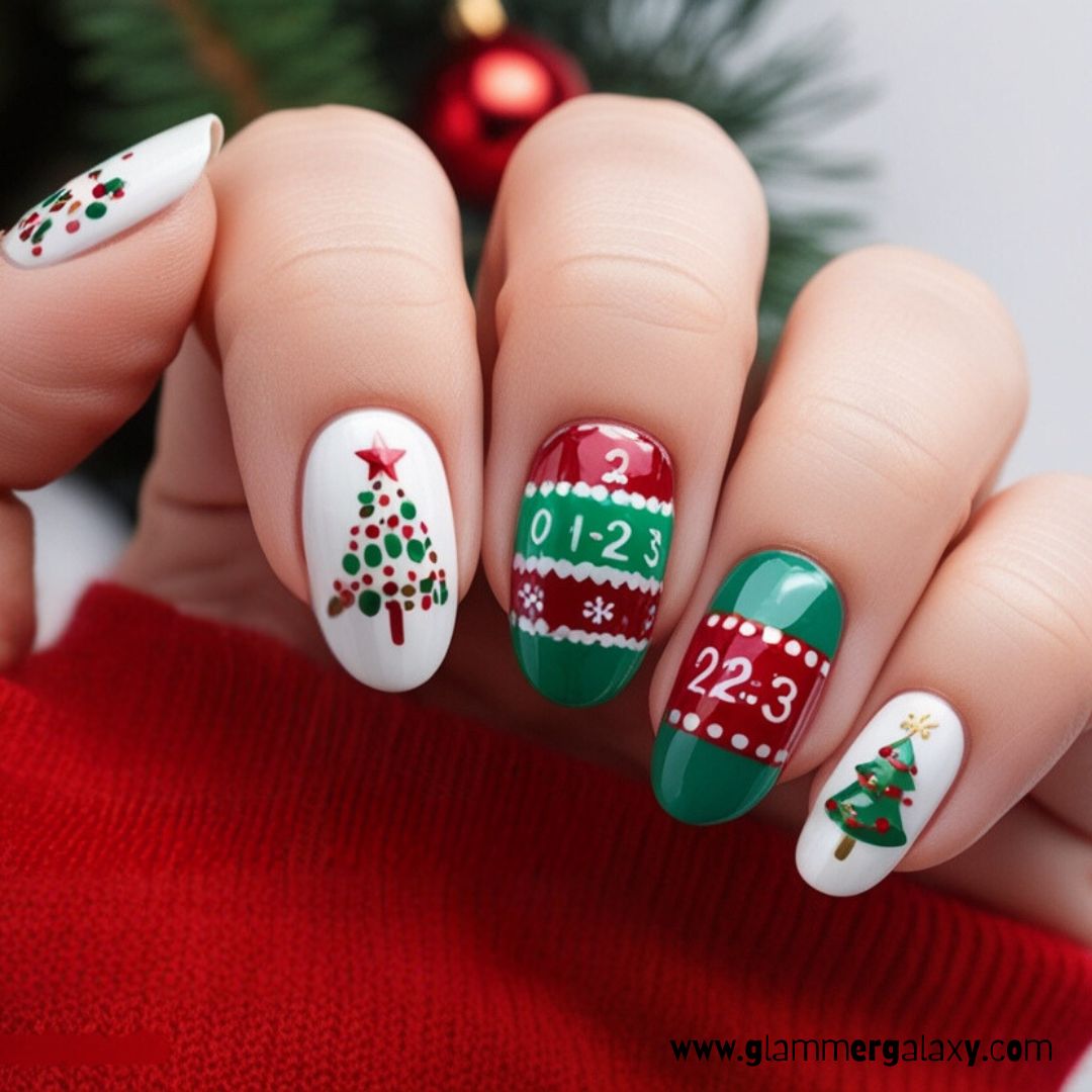 Cute Winter Nails having Pre-Christmas Excitement
