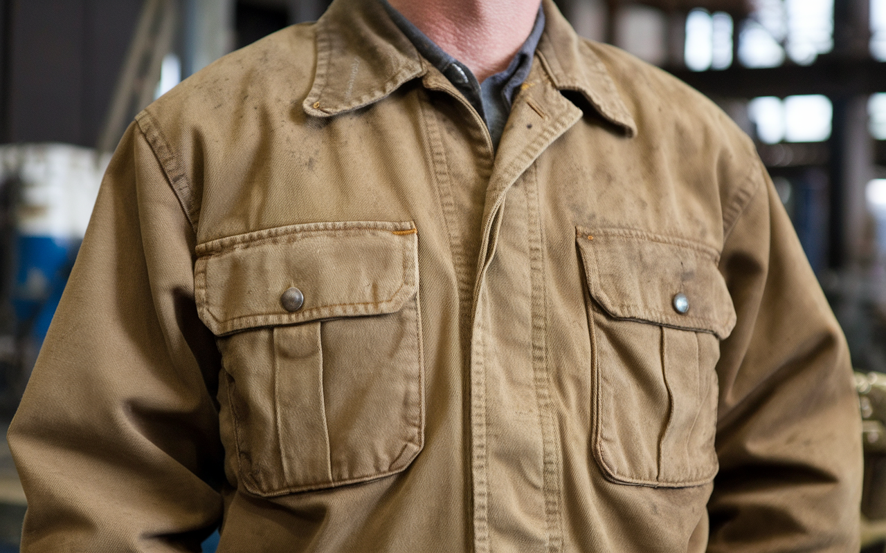 Vintage Double Pocket Mechanic Work Jacket Brown - 1970s