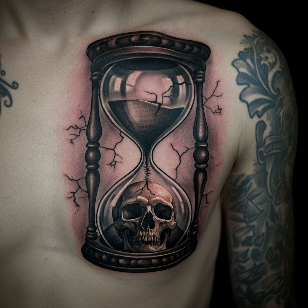 Hourglass with Skull
