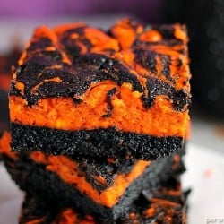 Halloween Swirl Cream Cheese Brownies