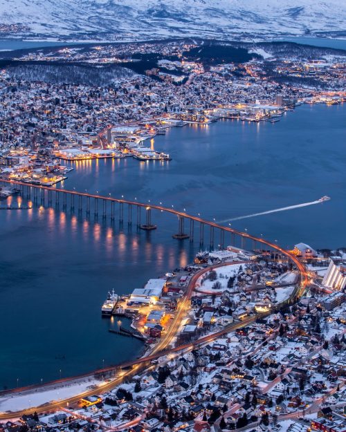 tromso bridge and river view