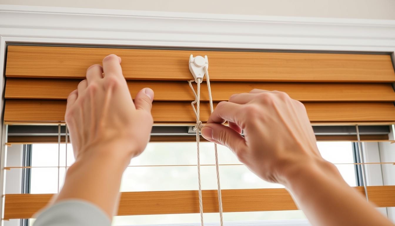 Faux Wood Blinds Cordless Lift Installation
