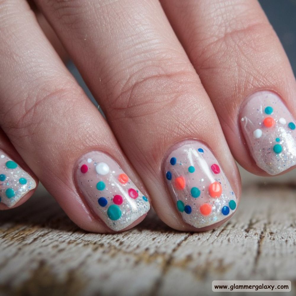 Birthday Nail Designs having Confetti Nails Designs
