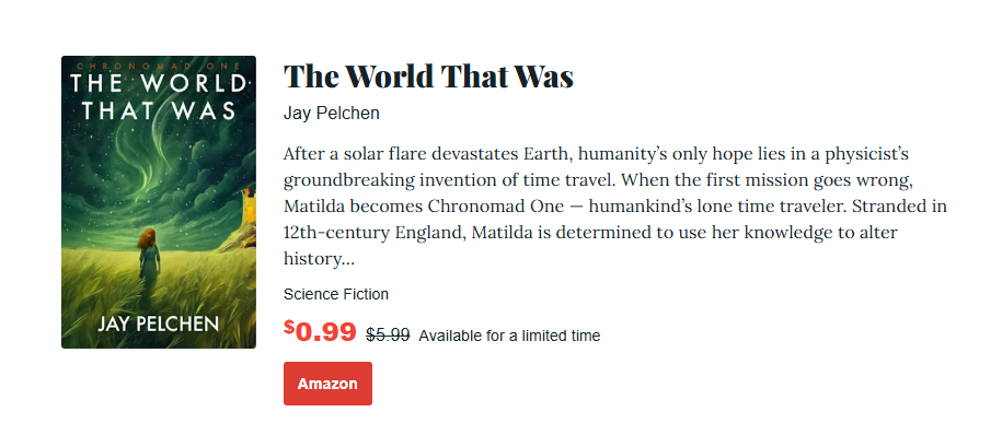 a screenshot of world that was book one of  BookBub Science Fiction Deals