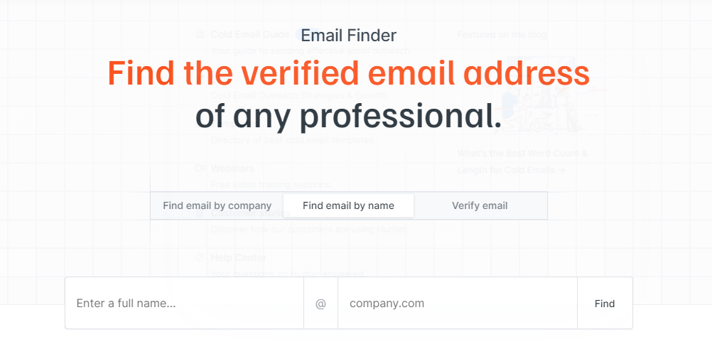 Hunter email finder