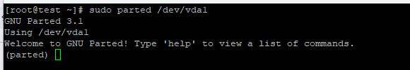 Partition Disk Using the Parted Command